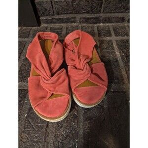 Caslon Joelle Coral Pink Suede Knotted Platform Espadrille Sandals Women's 8.5M